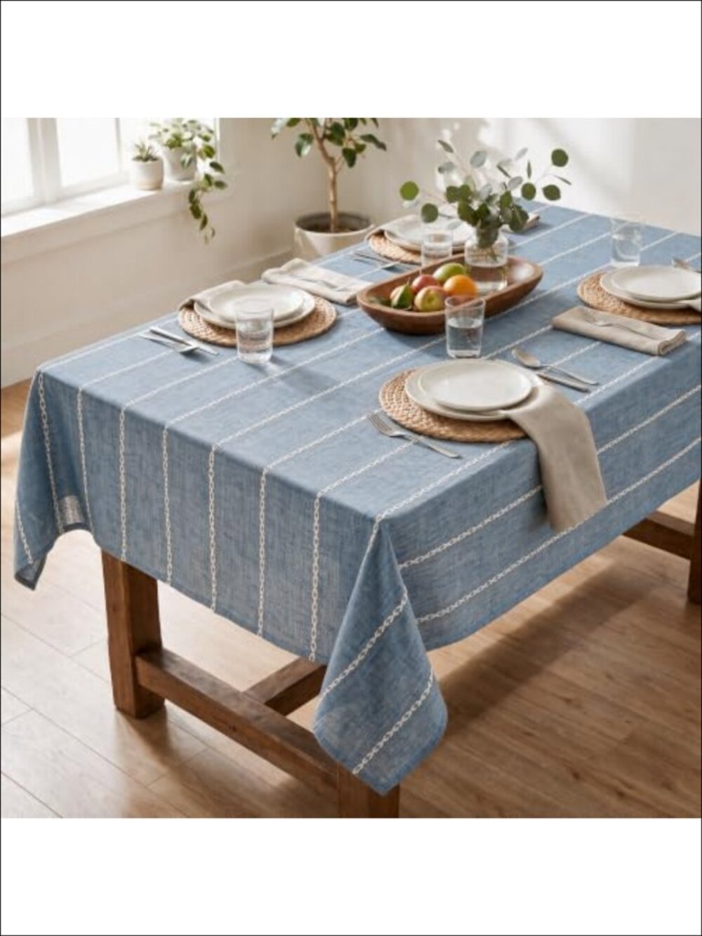 Rustic Rectangular Tablecloth 60x84 Kitchen Dining Table Cover - Picture 3 of 6